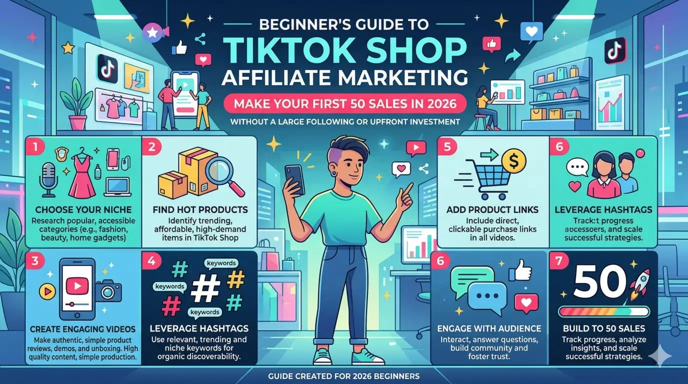 TikTok Shop Affiliate Marketing: A Beginner's Guide to Your First 50 Sales